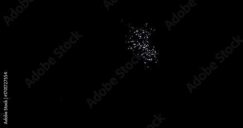 snow explosion hit effect on black background