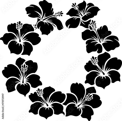 Wreath made of hibiscus flowers