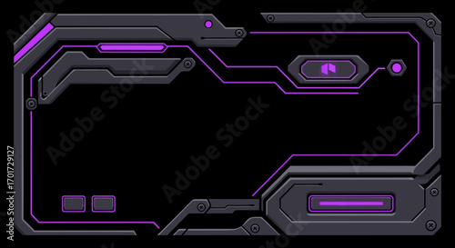 Futuristic Purple Tech HUD Interface Frame