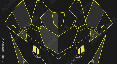 A futuristic and sleek abstract concept of advanced digital technology, showcasing intricate geometric design elements that evoke a sense of innovation and future sophistication