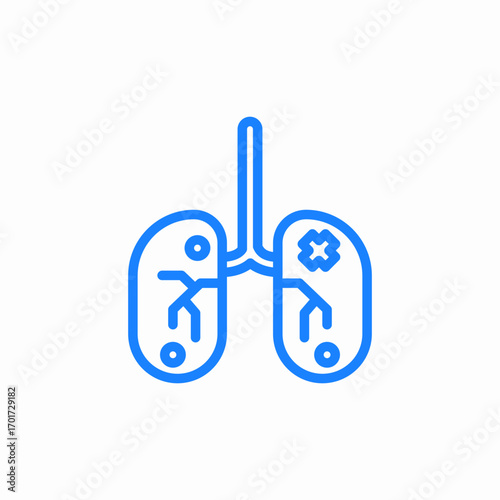 lung covid icon sign vector