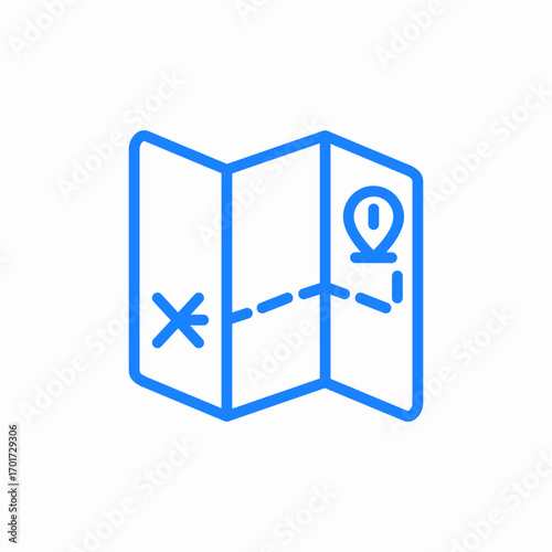map route icon sign vector