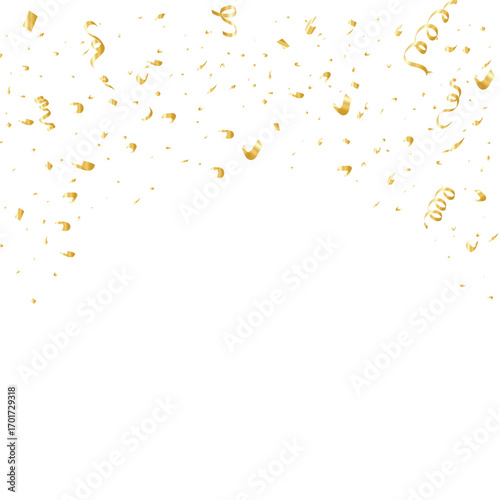 GOLDEN CONFETTI AND PARTY TINSEL FALLING.eps