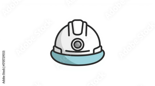 Protective headwear icon for construction and industrial safety. Simple vector graphic of a builder's hard hat on a white background