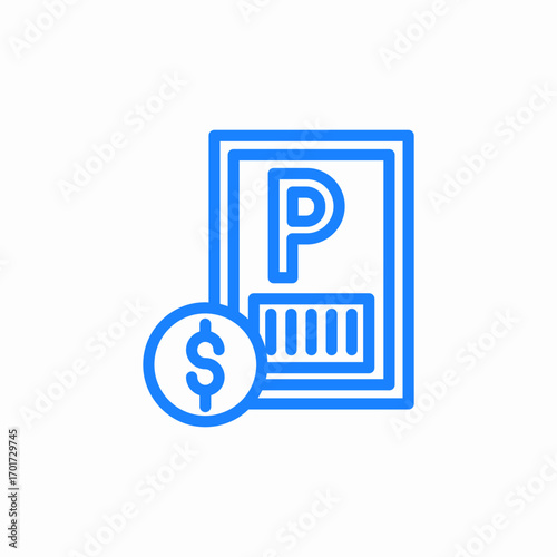 parking fee icon sign vector