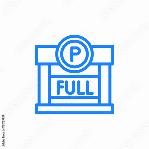 parking full icon sign vector