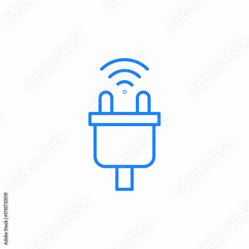 smart plug icon sign vector