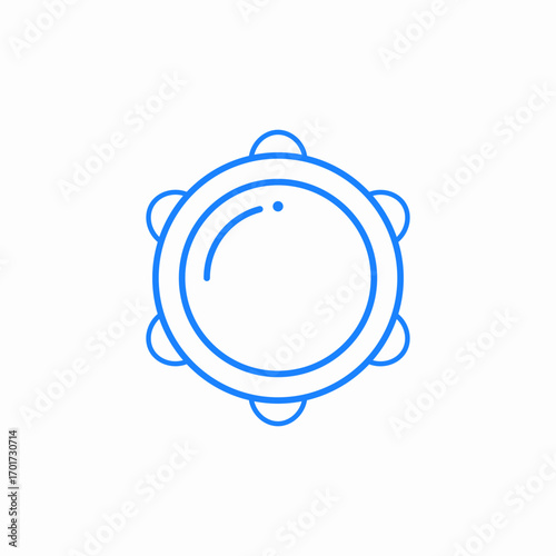 tambourine outline drawing icon sign vector