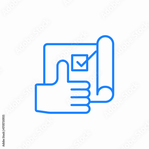 thumb up checklist icon sign vector