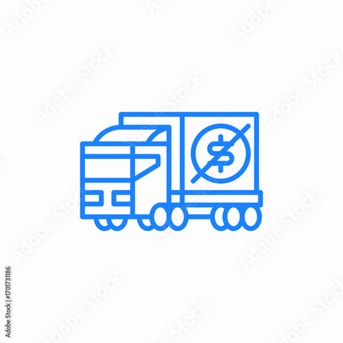 truck money protection icon sign vector