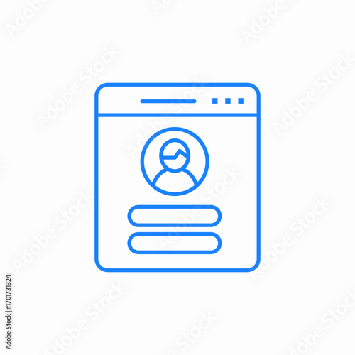 user profile page icon sign vector