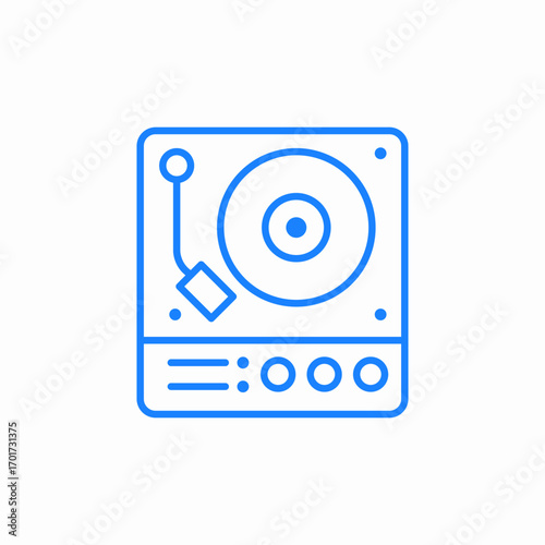 vintage turntable icon icon sign vector