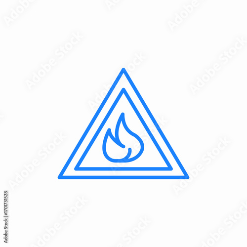 warning flame hazard icon sign vector