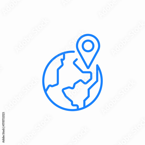 world map location geography icon sign vector