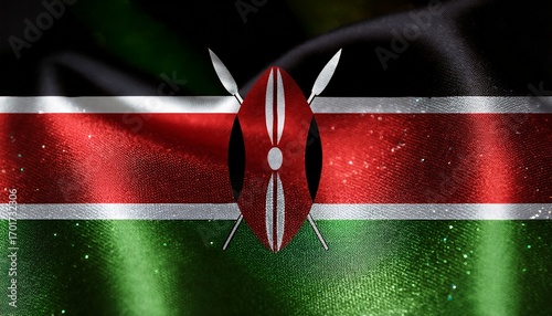 キラキラしているケニアの国旗(glitter Kenya flag)

