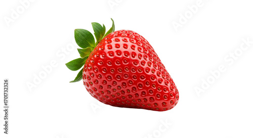 Fresh red strawberry on a white background, isolated, transparent background, no background  