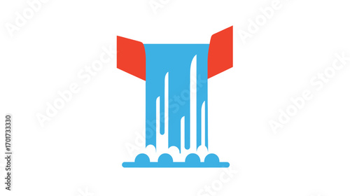 Abstract representation of a waterfall flowing from an opening