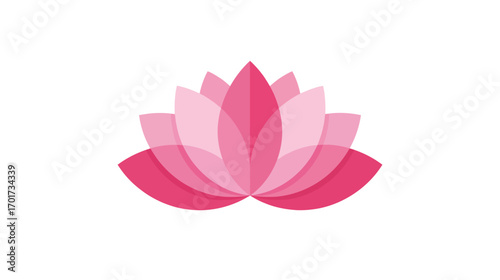 Elegant pink lotus flower symbol in flat design style