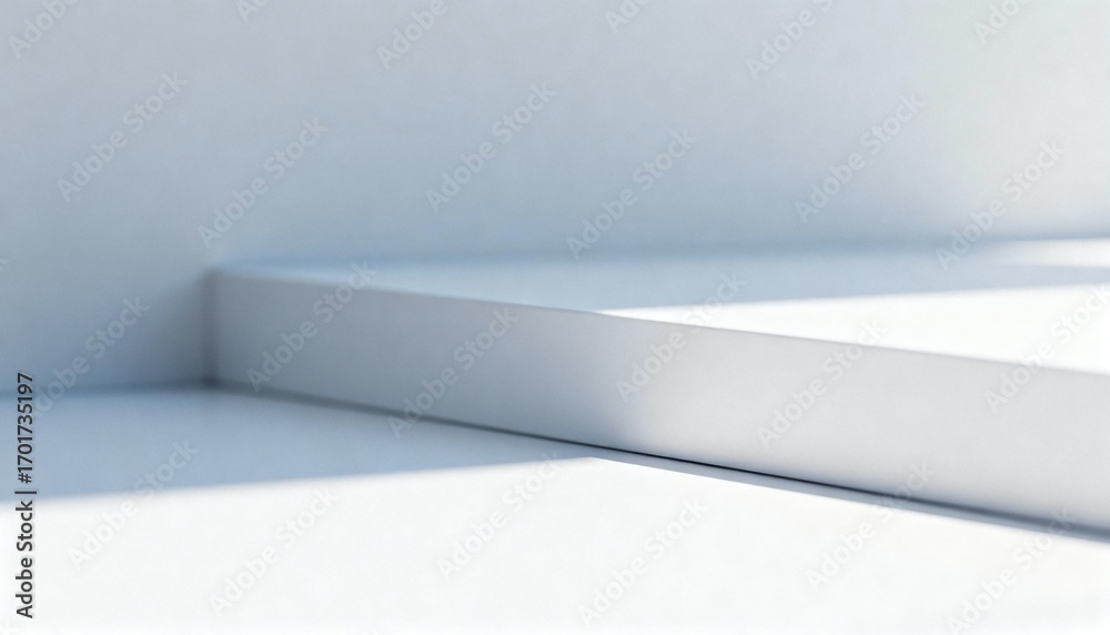 Obraz premium Minimalist Product Display Platform with Clean White Surface and Soft Shadows for Commercial Presentation