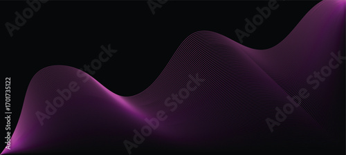 Abstract line wave gradient poster background vector set, Minimalist cover template with vibrant perspective line wave in motion, Ideal design cover, banner, flyer, music, ads.