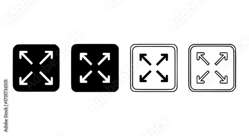 Four square icons showing arrows expanding outward representing fullscreen mode or zoom functionality