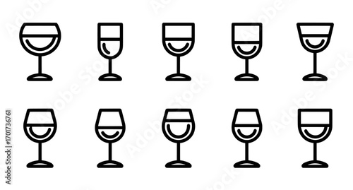 The wineglass icon is designed for modern use on the web, computers, and mobile apps