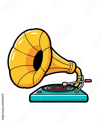 gramophone vinyl ready vector illustration