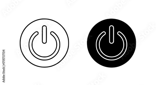 Power button icon set symbol on off switch interface element representing device activation control