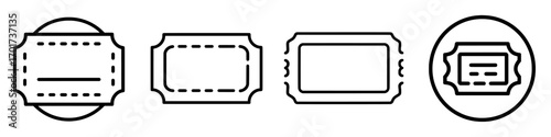 Modern ticket icon suitable for web, computer, and mobile applications