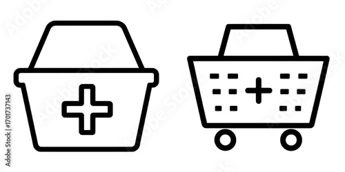 The modern shopping cart icon is designed for web, computer, and mobile app use