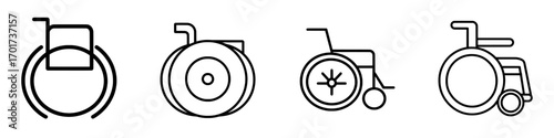 A modern wheelchair icon for use on the web, computer, and mobile app