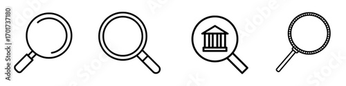 Modern icon for web, computer, and mobile app search purposes