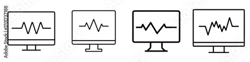 A modern icon for a heart beat monitor suitable for web, computer, and mobile applications