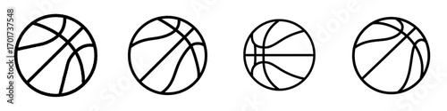 The icon and symbol of a basketball ball in modern times