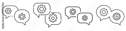 A modern illustration of a message settings line style icon on a white background, suitable for graphic design, website, and UI, available in EPS 10 format