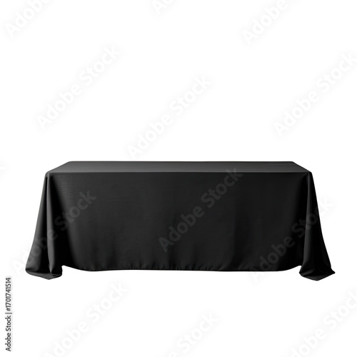 Black Tablecloth on a Simple Table for Elegant Display Settings