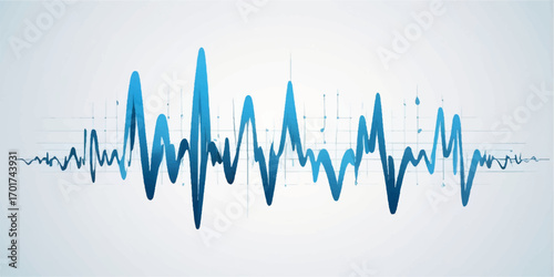 Abstract blue background with a medical cardiogram heartbeat vector illustration