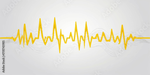 Abstract cardiogram illustration of a green heartbeat on a medical monitor