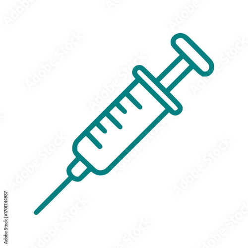 Professional medical syringe icon symbolizing healthcare, treatment, and scientific research for modern applications