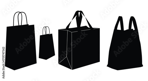 Variety of reusable shopping bags offers sustainable carrying solutions for retail and errands vector