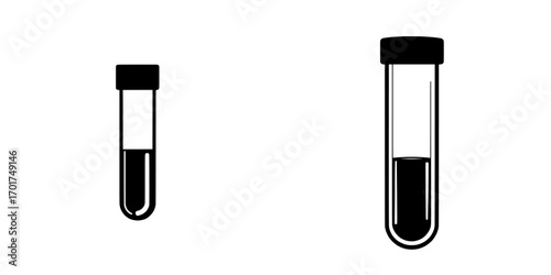 A simple yet striking illustration of a test tube filled with liquid, the Test Tube Icon is ideal for use in scientific, medical, or laboratory-related projects due to its clean and minimalist