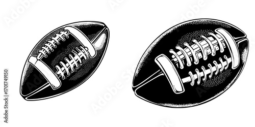An American football's silhouette, boldly rendered in black and meticulously detailed with laces and a hint of shadow, has become an enduring icon of the game's exhilarating spirit
