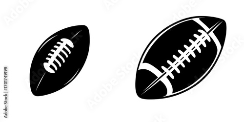 A bold and graphic silhouette of an American football serves as an iconic symbol, embodying the spirit of the game through its distinctive shape and stitched pattern