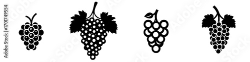 Silhouette of Grapes: A minimalist silhouette of a bunch of grapes, complete with a leaf, symbolizing bounty, abundance, and the sweet reward of hard work