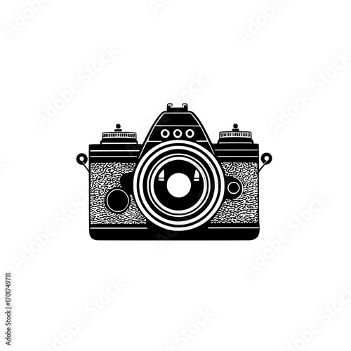 A simple yet powerful black camera silhouette is the Camera Icon, which embodies the essence of photography and the art of capturing moments