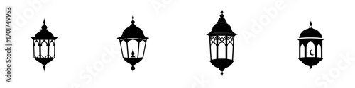 The Ornate Lantern Icon is a simple yet elegant silhouette of an ornate lantern with intricate details, perfect for adding a touch of traditional charm to your designs
