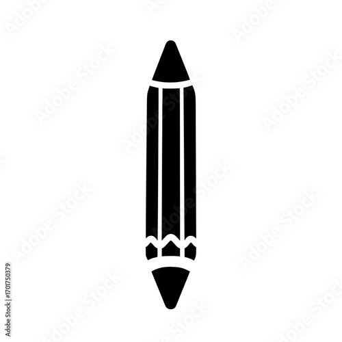 A simple, yet effective black and white icon of a crayon, the Crayon Icon is ideal for incorporation into educational materials, art projects, and various creative designs