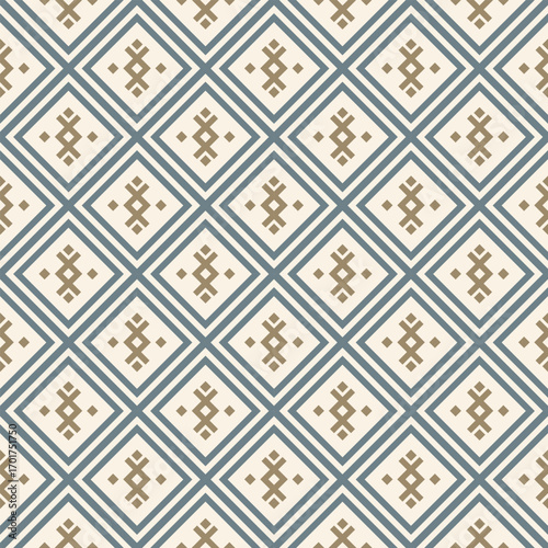 Vintage retro geometric seamless pattern for decoration, wallpaper, and fabric textile design