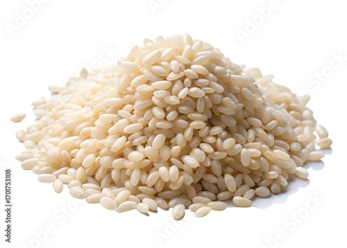 Arborio rice isolated on a white or transparent background