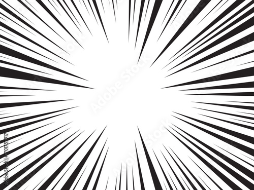 Manga comic explosion, motion or movement effect, vector background. Manga anime cartoon radial speed lines and abstract pattern for comic book burst, flash ray or explode bang action	